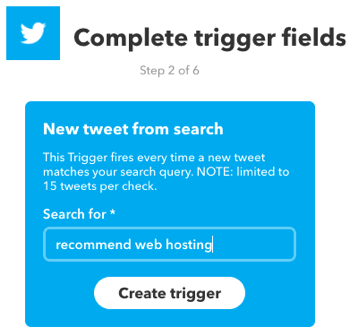 Creați un applet IFTTT declanșat de o căutare pe Twitter.