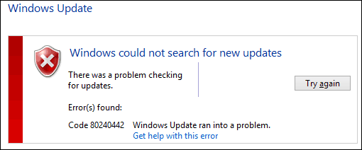 Eroare de actualizare Windows originală