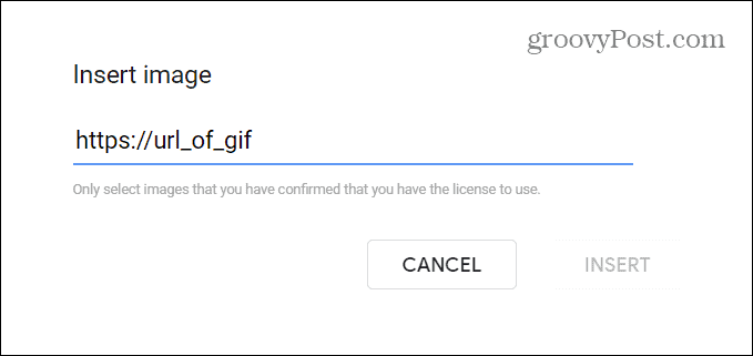 inserați GIF prin URL