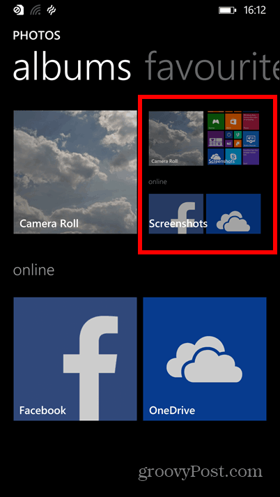 Albume cu capturi de ecran Windows Phone 8.1