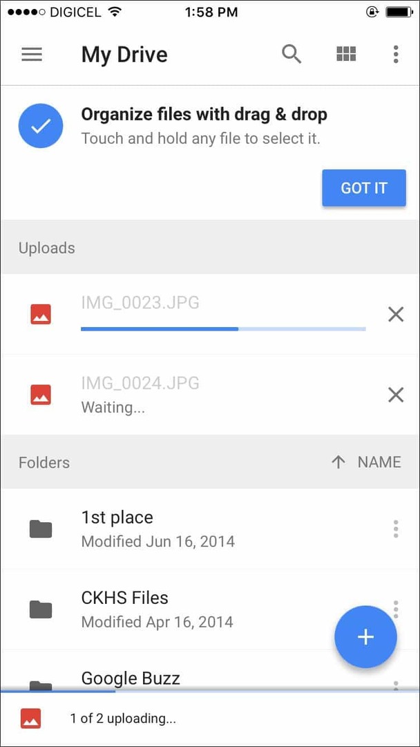 Actualizare Google Drive pentru iOS actualizată cu suport 3D Touch
