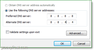 IP-ul Google DNS este 8.8.8.8, iar supleantul este 8.8.4.4