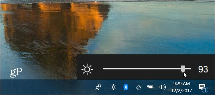 Windows 10 Slider luminos