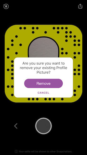 eliminați-vă selfie-ul Snapchat