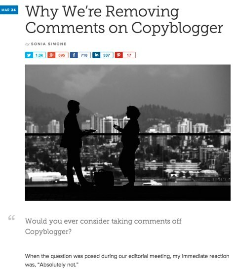 copyblogger elimină comentariile
