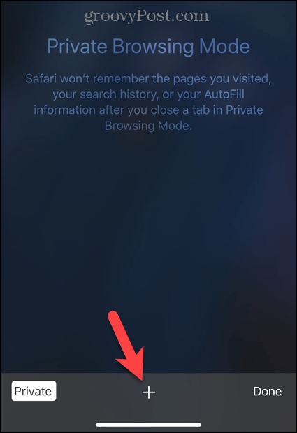 Atingeți pictograma plus din Safari pe iOS
