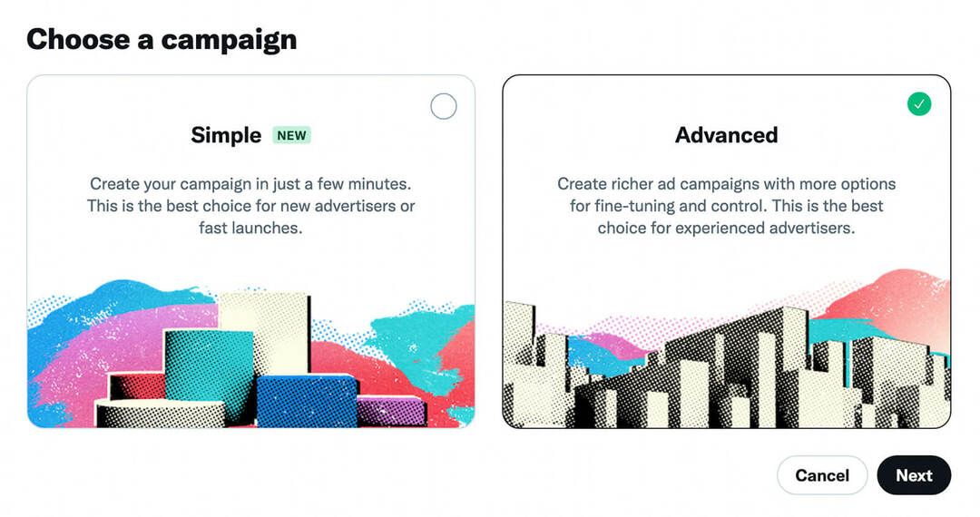 cum-să-adăugați-evenimente-de-conversie-la-campanii-anunț-twitter-folosind-twitter-pixel-marketing-goals-adding-events-to-ad-campaigns-alegeți-advanced-campaign-type-example-16