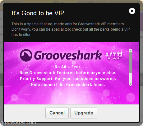 beneficiile contului Grooveshark VIP