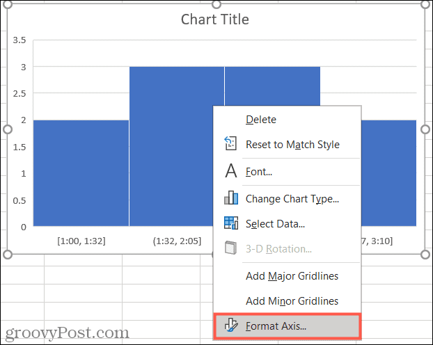 Faceți clic dreapta pe Format Axis