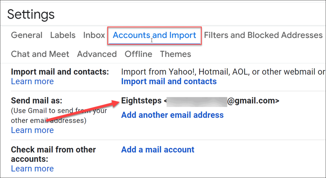 nou nume afișat gmail