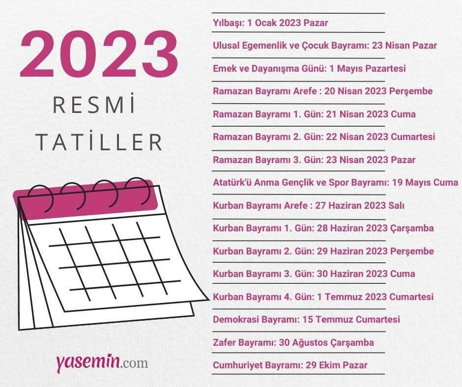 Calendarul sărbătorilor legale 2023