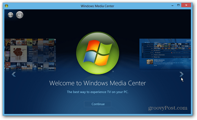 Lansați Windows Media Center