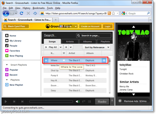 Grooveshark joacă orice melodie doriți
