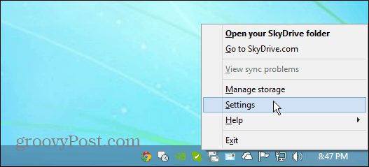 Setări SkyDrive