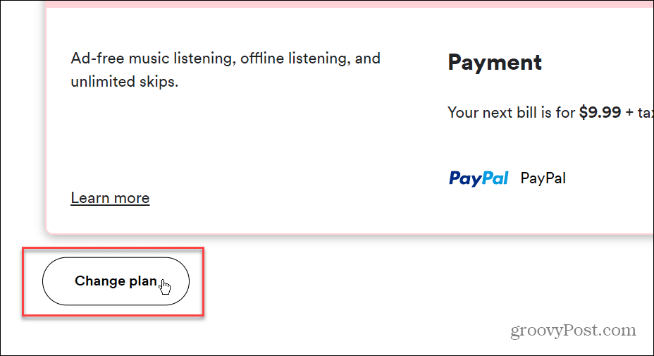 Schimbați metoda de plată pe Spotify