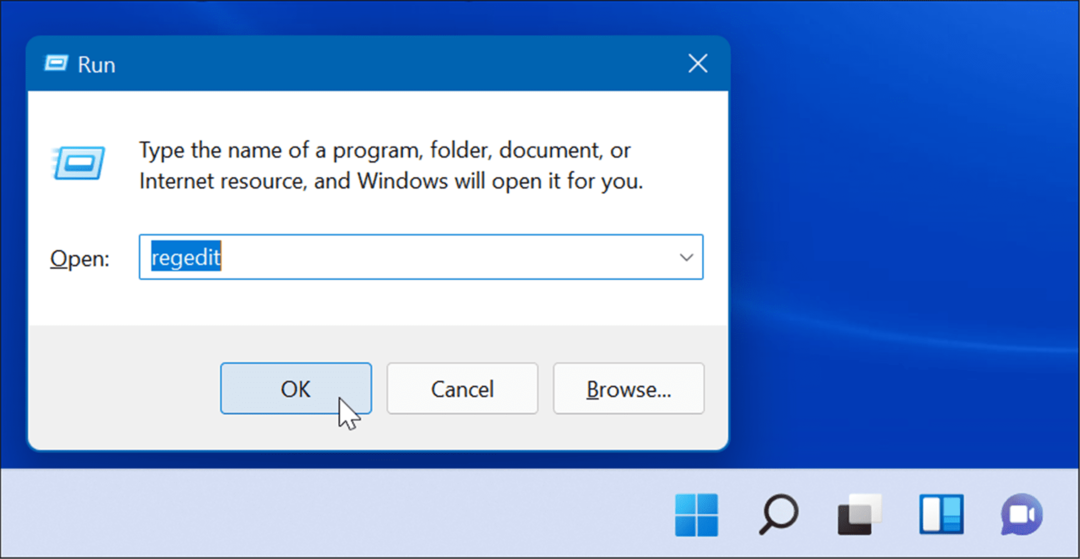 regedit Rulați Windows 11