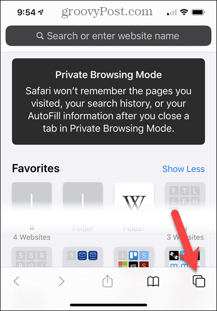 Mod de navigare privat în Safari pe iOS