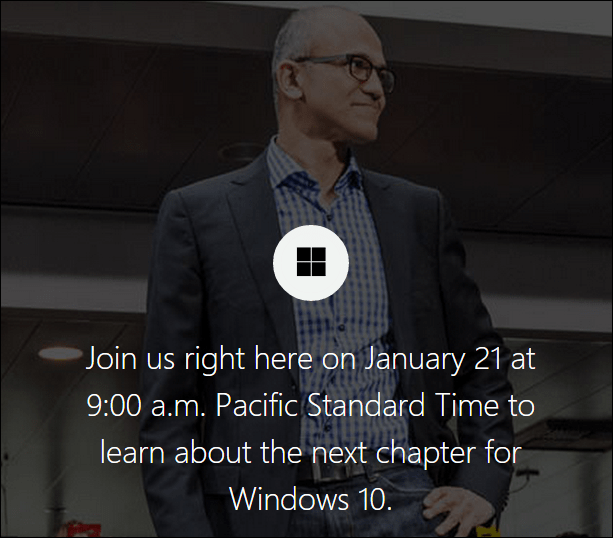 Windows 10 Briefing Streaming Live, 21 ianuarie