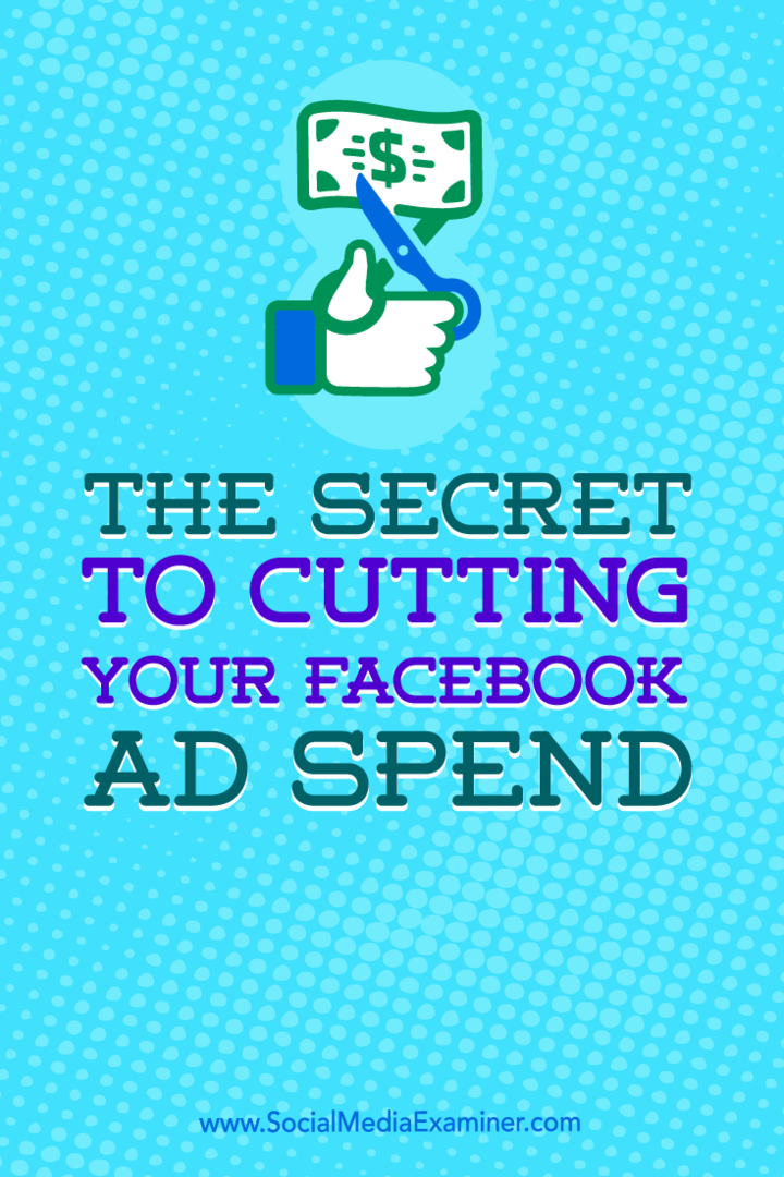 Sfaturi despre cum puteți reduce cheltuielile dvs. publicitare Facebook.