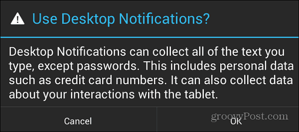 Notificări desktop Android