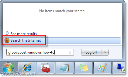 efectuați căutări pe Windows 7 și căutări pe internet din caseta de căutare orb din meniul de pornire