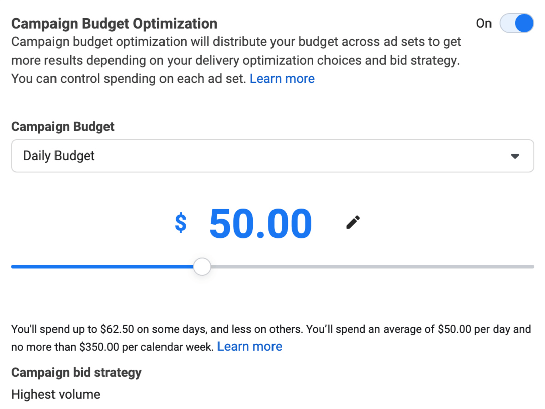 imaginea secțiunii Optimizarea bugetului campaniei din Managerul de anunțuri