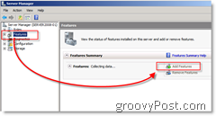 Cum să adăugați funcții la Windows Server 2008