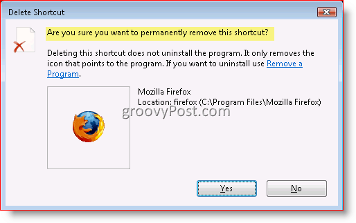 Mod de dezactivare Ștergeți caseta de dialog Confirmare pentru Windows 7, Vista și XP