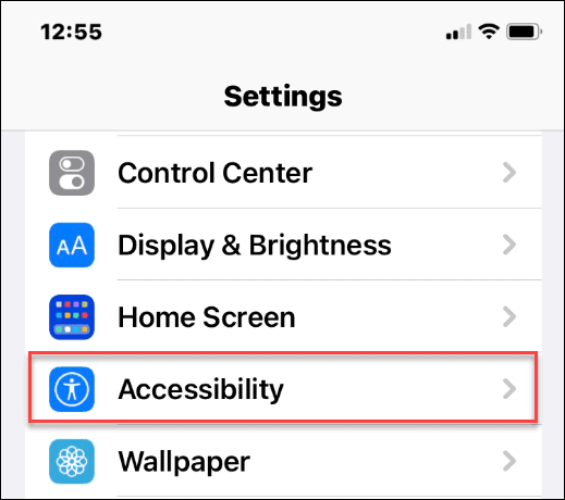 setarea accesibilității iPhone