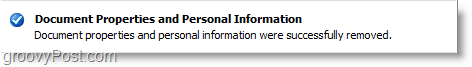 fereastra de confirmare care arată datele dvs. a fost șters cu privire la informațiile personale
