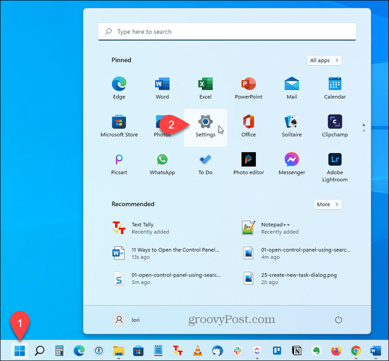Deschideți aplicația Setări în Windows 11