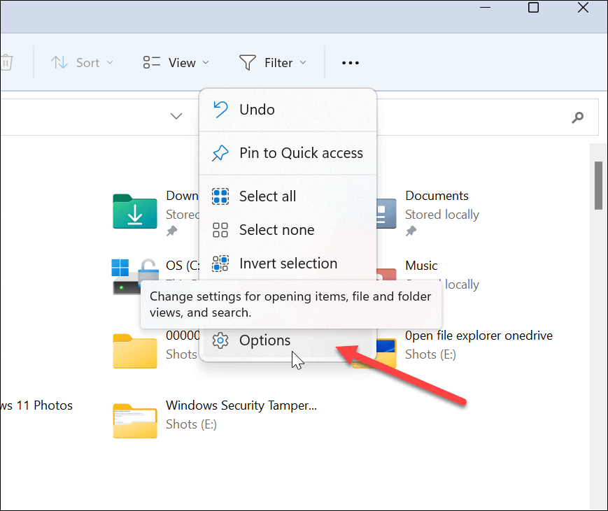 File Explorer Deschideți în OneDrive 