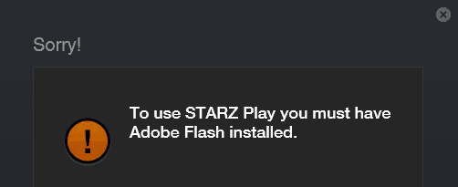 Mesaj de eroare flash