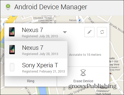 Dispozitive de interfață web Manager de dispozitive Android