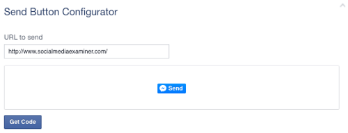 butonul de trimitere facebook setat la adresa URL