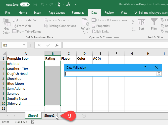 Cum se creează liste derulante utilizând validarea datelor în Microsoft Excel