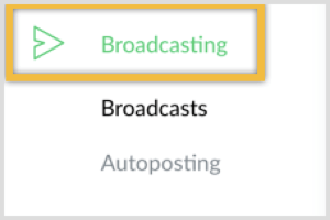 Navigați la secțiunea Broadcasting din ManyChat.