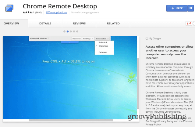 Magazin web Chrome Remote Desktop