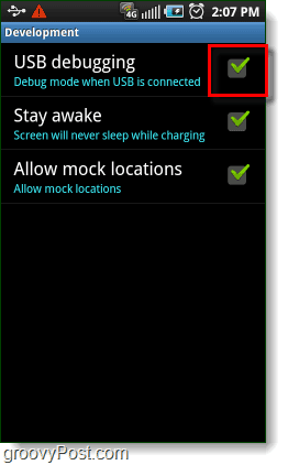 Debugging USB Android, rămâneți treaz și permiteți locații batjocoritoare