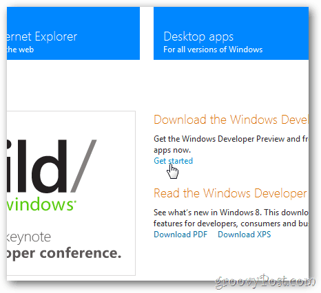 Windows 8 pagina de descărcare
