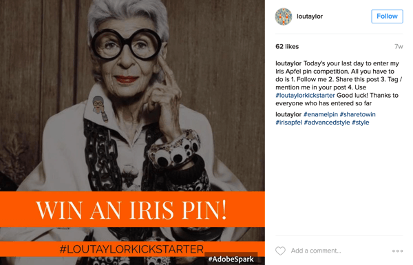 Pentru un concurs de hashtag Instagram, cereți utilizatorilor să posteze o fotografie împreună cu hashtagul campaniei dvs.