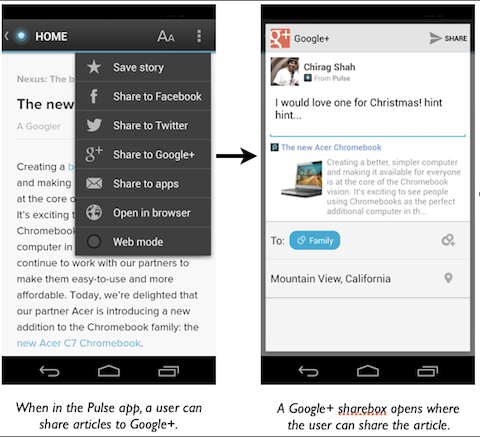 linkuri pentru aplicații mobile Google +