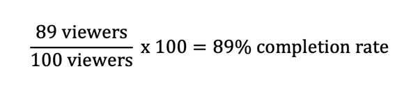 Formula pentru a calcula rata de finalizare a povestirilor Instagram.