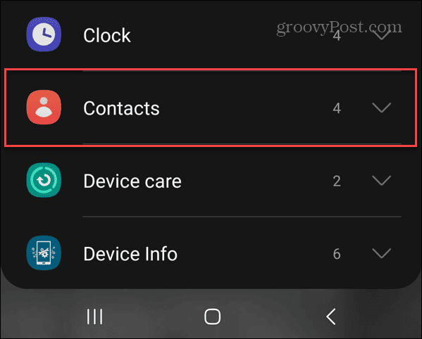 widget de contacte Android