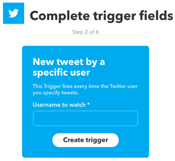 Configurați un applet IFTTT declanșat de un nou tweet de la un anumit utilizator Twitter.