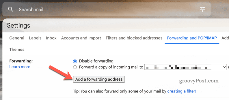 Adăugați o adresă de redirecționare Gmail