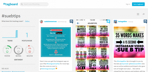 Utilizați Tagboard pentru a revendica și a verifica hashtagurile dvs. unice pe Instagram. 