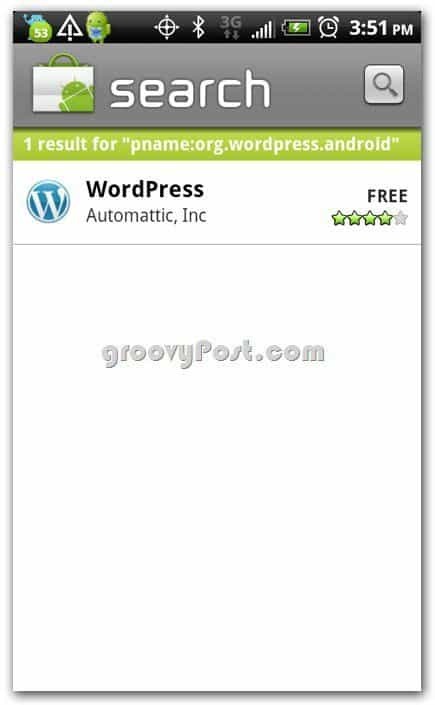Wordpress de Automattic în magazinul Android