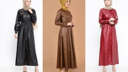 Modele de îmbrăcăminte din piele în haine hijab