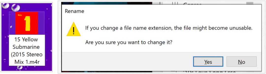 Windows confirmă modificarea extensiei de fișier
